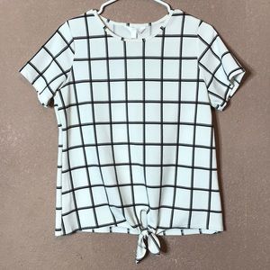 Checkered white blouse